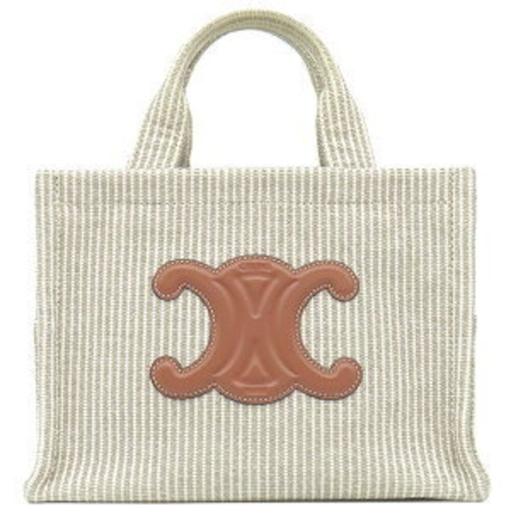 Celine bag Cabas Thais leather textile beige shoulder strap